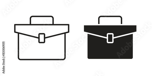 Briefcase icon or logo pack. Vector Illustration Outline and flat