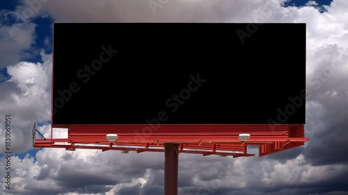 Blank billboard with alpha channel and time lapse sky.