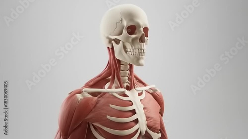 Human anatomy skeleton and muscle model.