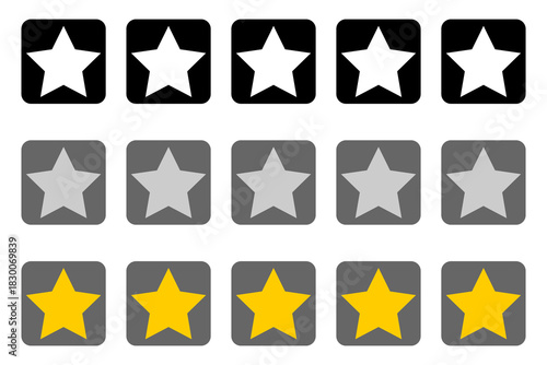 Five stars customer product rating review flat icon for apps and websites