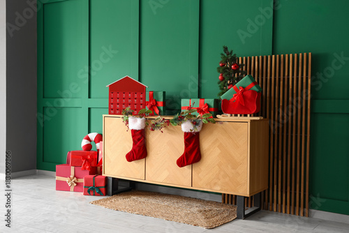 Wooden cabinet with advent ...
