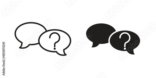 Comment question icon or logo pack. Vector Illustration Outline and flat