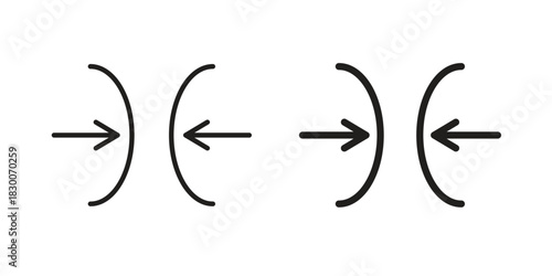 Compress icon or logo pack. Vector Illustration Outline and flat