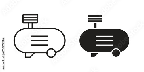 Compressor icon or logo pack. Vector Illustration Outline and flat