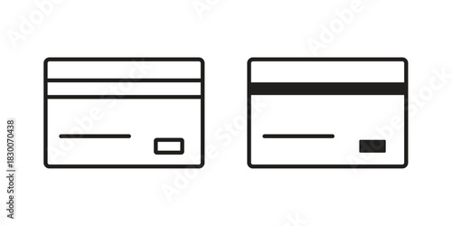 Credit card icon or logo pack. Vector Illustration Outline and flat
