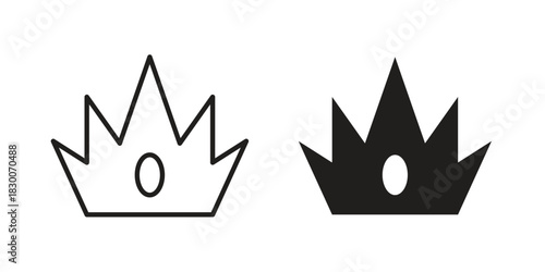 Crown icon or logo pack. Vector Illustration Outline and flat
