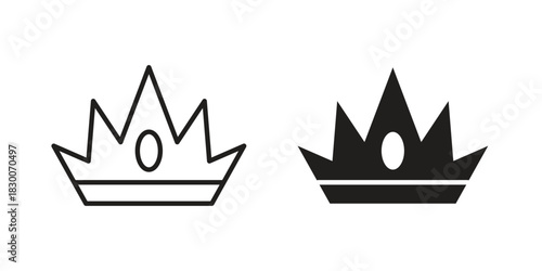 Crown icon or logo pack. Vector Illustration Outline and flat