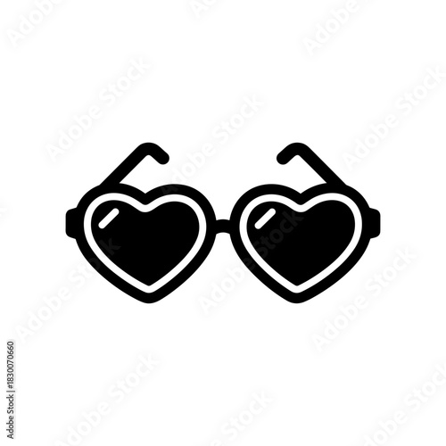 Heart-shaped sunglasses in minimalist black design  
