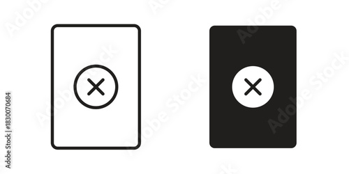 Delete Document icon or logo pack. Vector Illustration Outline and flat