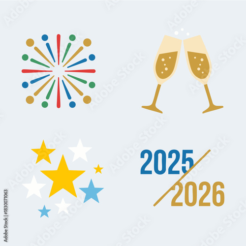 New Year Celebration Icons