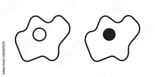 Egg fried icon or logo pack. Vector Illustration Outline and flat