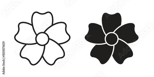 Flower icon or logo pack. Vector Illustration Outline and flat