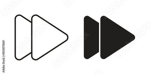 Forward icon or logo pack. Vector Illustration Outline and flat