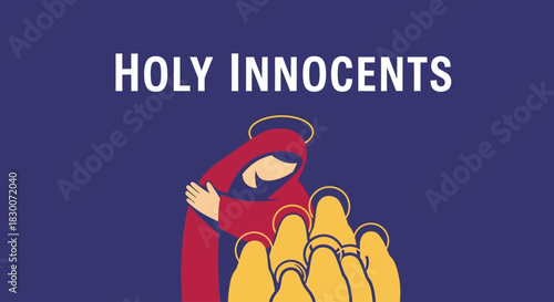 Remembering Holy Innocents Day with a solemn illustration of motherhood and loss, ideal for religious celebrations and honoring the memory of the innocents lost