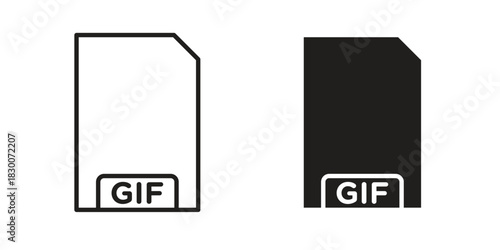 Gif icon or logo pack. Vector Illustration Outline and flat
