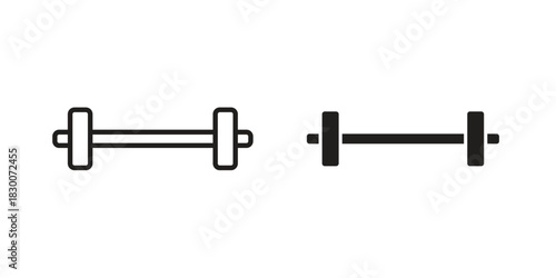 Gym icon or logo pack. Vector Illustration Outline and flat