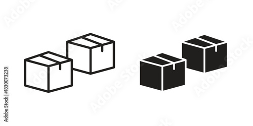 Inventory icon or logo pack. Vector Illustration Outline and flat