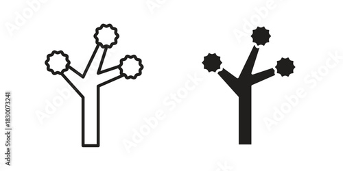 Joshua tree icon or logo pack. Vector Illustration Outline and flat