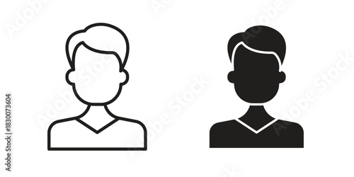 Man icon or logo pack. Vector Illustration Outline and flat