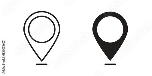 Map marker icon or logo pack. Vector Illustration Outline and flat