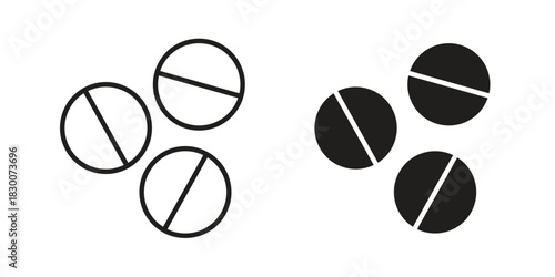 Medicine icon or logo pack. Vector Illustration Outline and flat
