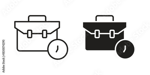 Office time icon or logo pack. Vector Illustration Outline and flat