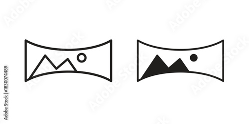 Panoramic icon or logo pack. Vector Illustration Outline and flat