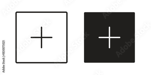Plus icon or logo pack. Vector Illustration Outline and flat