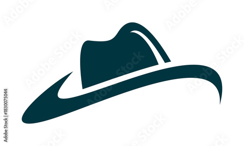blue cowboy hat icon logo