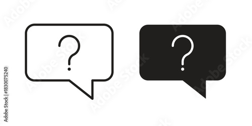 Question icon or logo pack. Vector Illustration Outline and flat