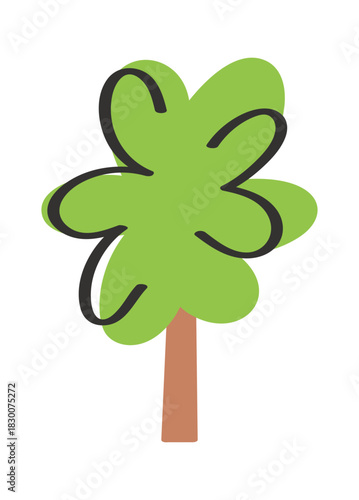Tree forestry plant hand drawn