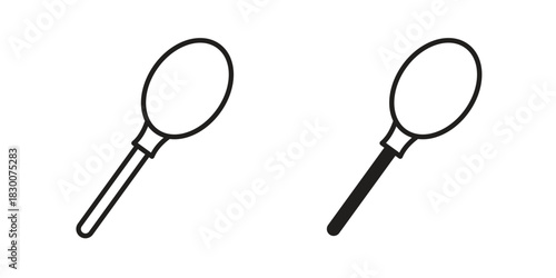 Racquet icon or logo pack. Vector Illustration Outline and flat