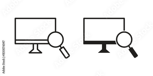 Search online icon or logo pack. Vector Illustration Outline and flat