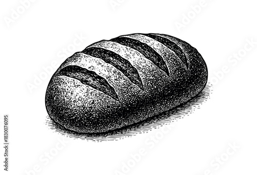 Detailed vintage engraving illustration of a loaf of bread — stock vector.