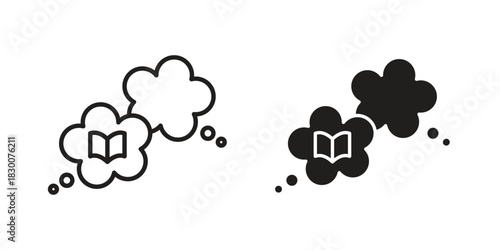 Share thoughts icon or logo pack. Vector Illustration Outline and flat