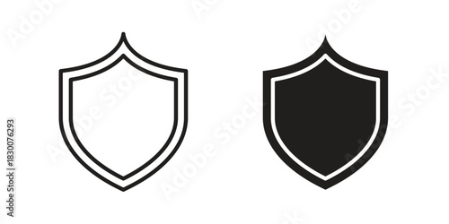 Shield icon or logo pack. Vector Illustration Outline and flat
