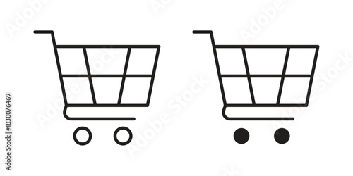 Shopping icon or logo pack. Vector Illustration Outline and flat