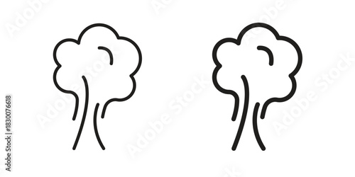 Smoke icon or logo pack. Vector Illustration Outline and flat