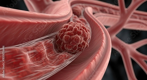 Cerebral artery blockage, a major medical threat for an ischemic stroke, transient ischemic attack, or severe hemorrhagic event. Critical brain health problem.