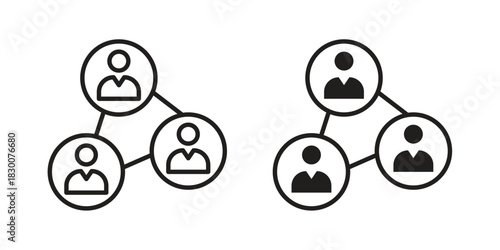 Social network icon or logo pack. Vector Illustration Outline and flat