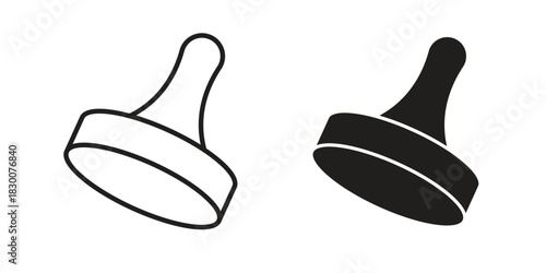 Stamp icon or logo pack. Vector Illustration Outline and flat
