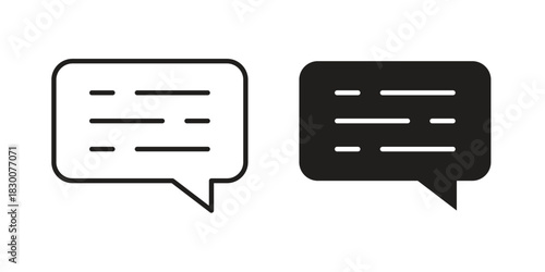 Subtitles icon or logo pack. Vector Illustration Outline and flat