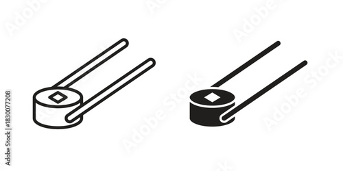 Sushi icon or logo pack. Vector Illustration Outline and flat