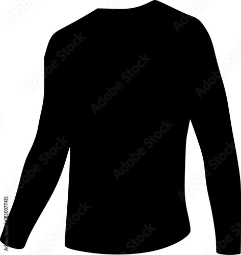 long sleeve shirt silhouette svg transparent background for web and graphic design
