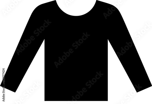 long sleeve shirt silhouette svg transparent background for web and graphic design
