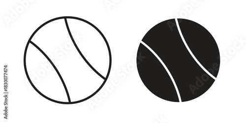 Tennis icon or logo pack. Vector Illustration Outline and flat