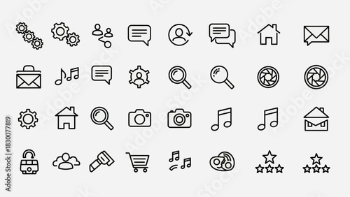Collection of Hand-Drawn Icons for Web and Mobile Design.