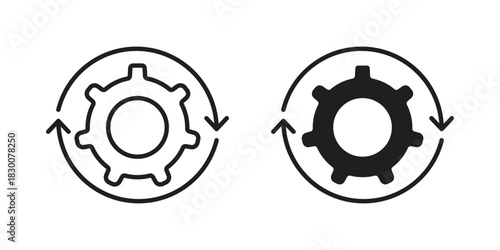 Transform icon or logo pack. Vector Illustration Outline and flat
