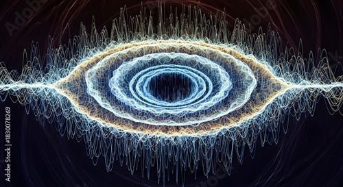 Abstract sound waves visualization of music and energy