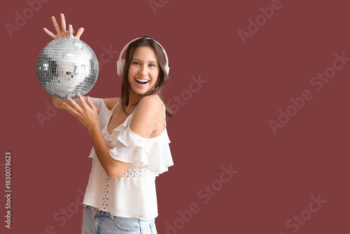 Happy young woman with mode...